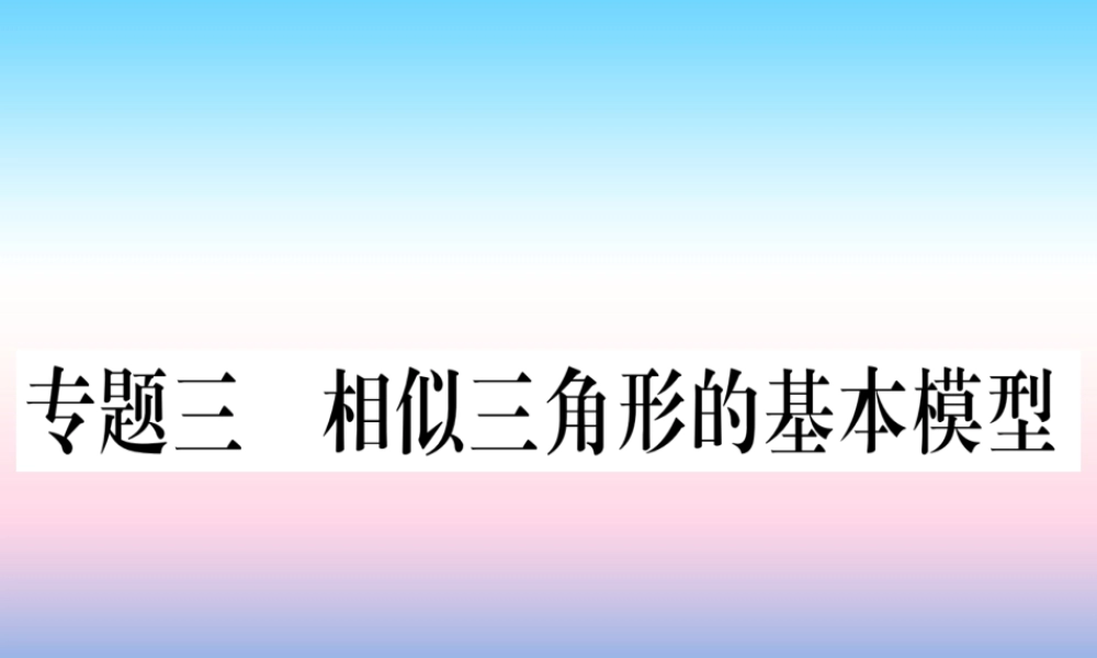 九年级数学下册 第27章 相似 专题3 相似三角形的基本模型课堂导练课件(含中考真题)(新版)新人教版 课件