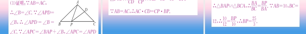 九年级数学下册 第27章 相似 专题3 相似三角形的基本模型课堂导练课件(含中考真题)(新版)新人教版 课件