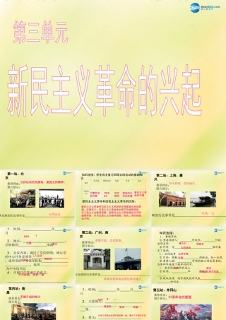 中考历史一轮复习 八上 第三单元 新民主主义革命的兴起课件 新人教版 课件