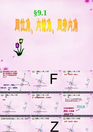 七年级数学下册 9.1同位角、内错角、同旁内角课件2 (新版)青岛版 课件