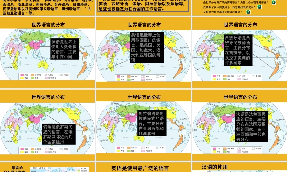 八年地理下册 第二节语言和宗教课件 中图版 课件