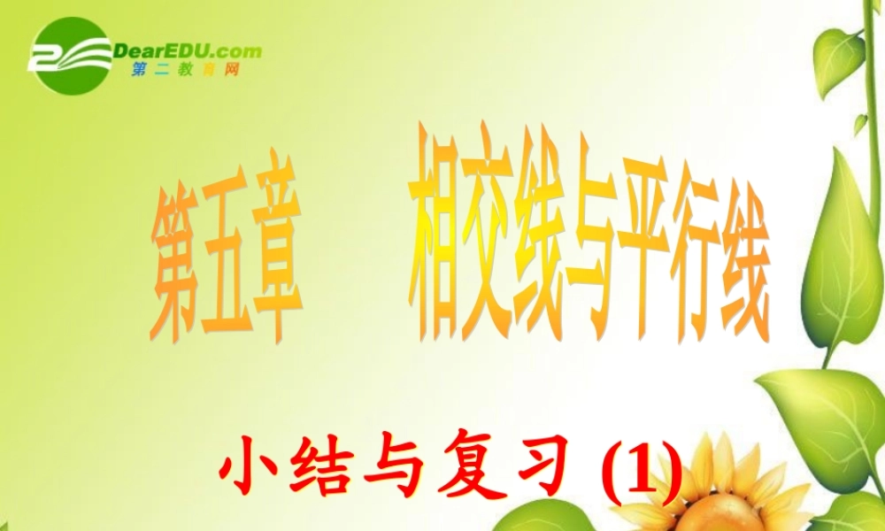 七年级数学下册第五章相交线与平行线复习课件1人教版 课件
