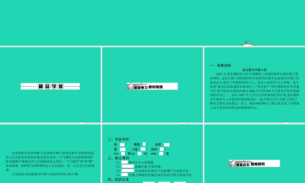 九年级语文下册 第五单元 永图趣说WTO课件 语文版 课件