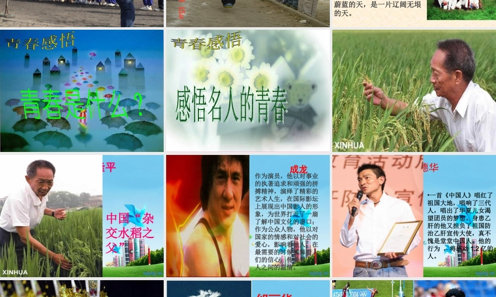 九年级语文上册(青春随想)优秀实用课件 人教新课标版 课件