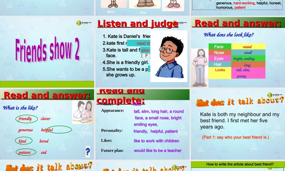 八年级英语上册 Unit 1 Friends Task课件 牛津版 课件