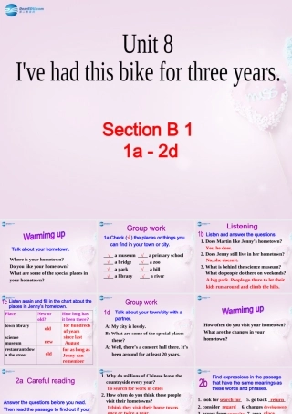 八年级英语上册 Unit 8 I ve had this bike for three years SectionB(1a-2d)课件 鲁教版五四制 课件