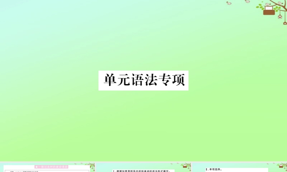 九年级英语全册 Unit 6 When was it invented单元语法专项作业课件 (新版)人教新目标版 课件
