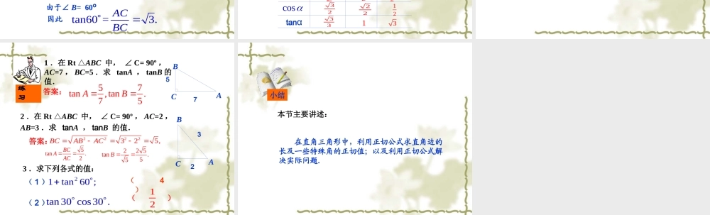 九年级数学正切1课件湘教版 课件