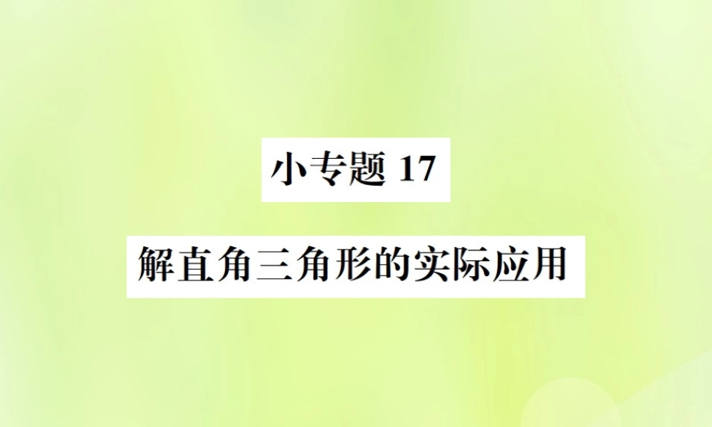 九年级数学下册 第二十八章 锐角三角函数 小专题17 解直角三角形的实际应用课件 (新版)新人教版 课件