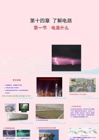 九年级物理全册 第十四章 第一节 电是什么课件 (新版)沪科版 九年级物理全册 第十四章 第一节 电是什么课件+素材(新版)沪科版