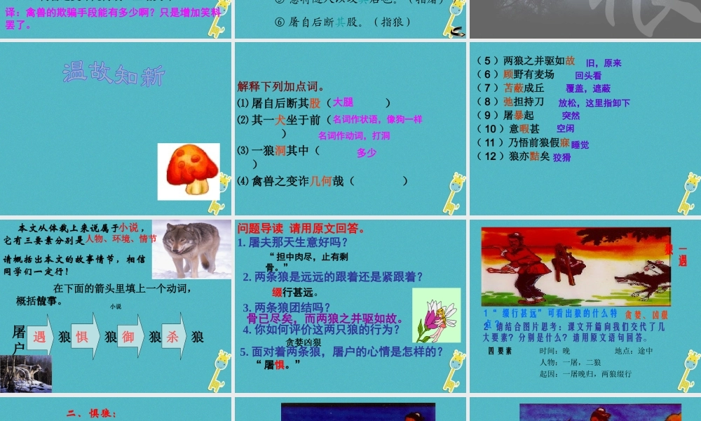 七年级语文上册 第五单元 第狼)(第2课时)课件 新人教版 课件