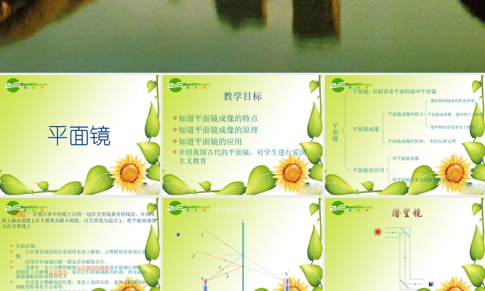 八年级物理上册：四、平面镜课件(苏科版) 课件