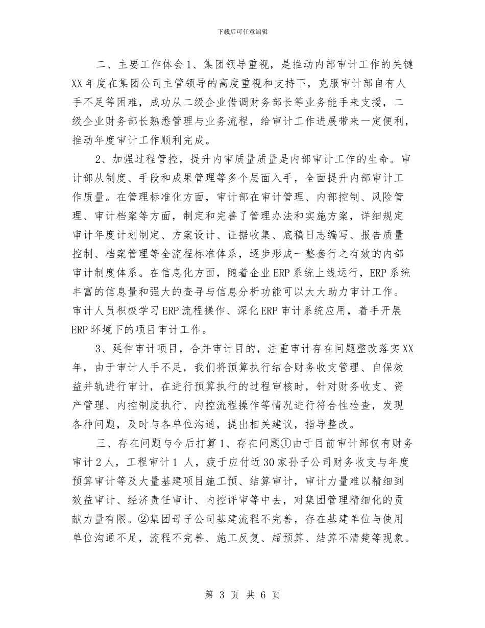 审计年终工作总结2024与审计年终总结：内部审计个人工作总结汇编_第3页