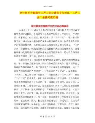 审计机关干部践行三严三实心得体会与对照＂三严三实＂查摆问题汇编