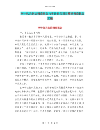 审计机关执法调查报告与审计机关项目稽核调查报告汇编