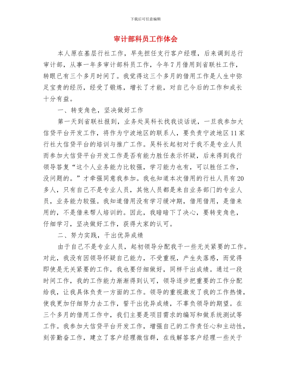 审计部年终工作总结与审计部科员工作体会汇编_第2页