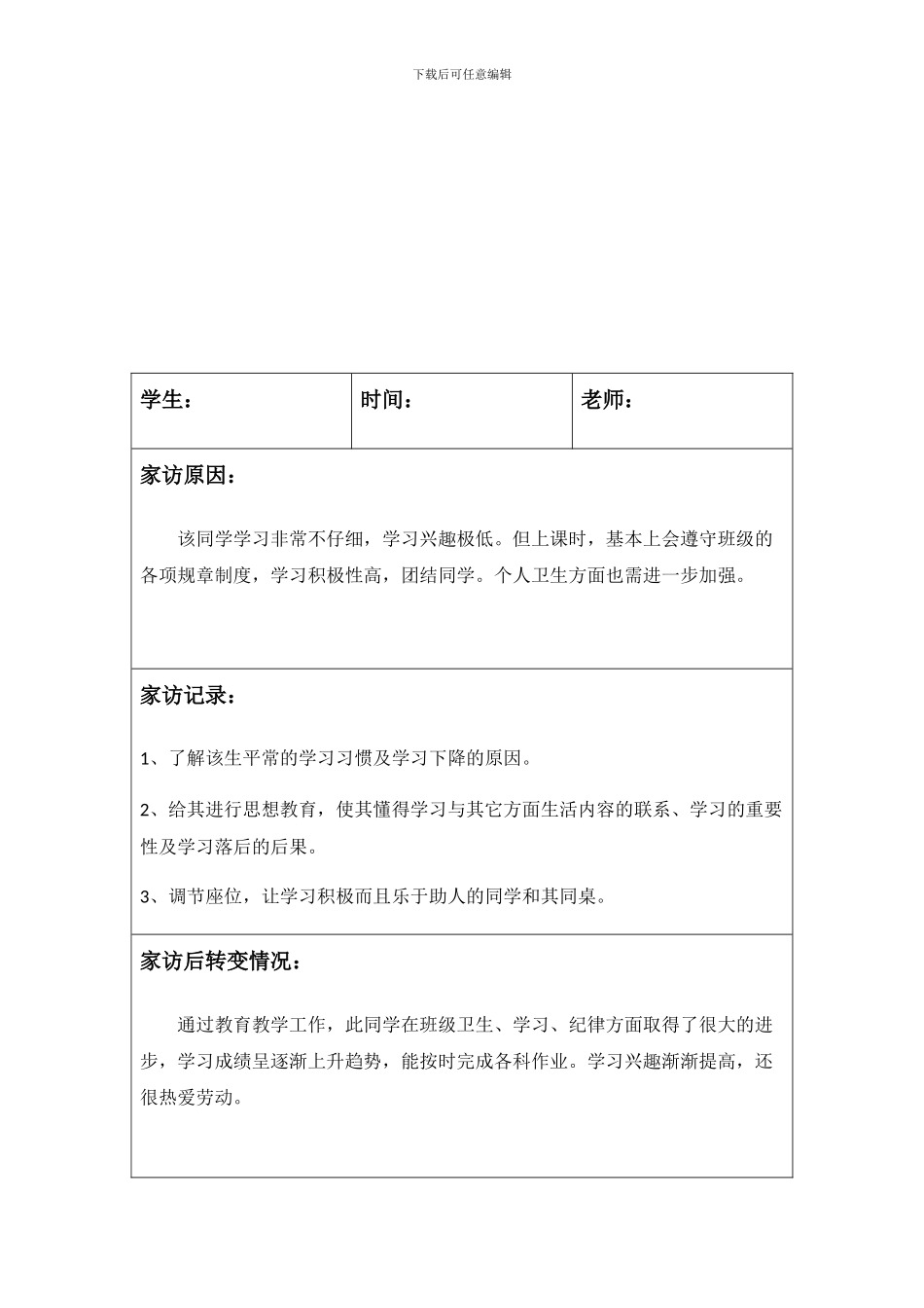 家访工作记录案例范文2篇_第2页
