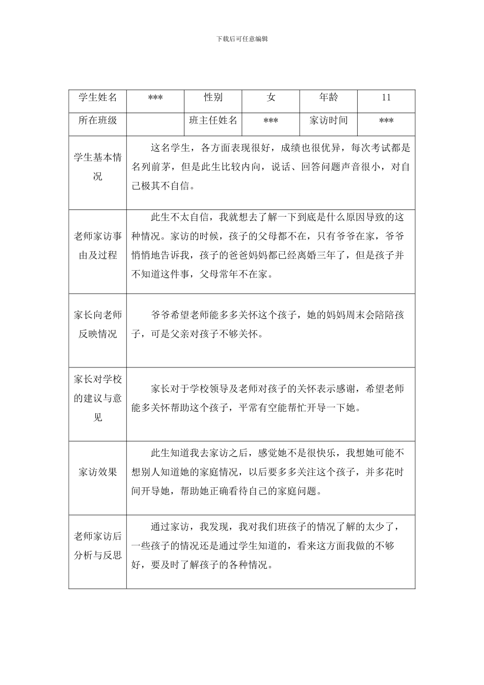 家访工作记录范文两篇_第2页