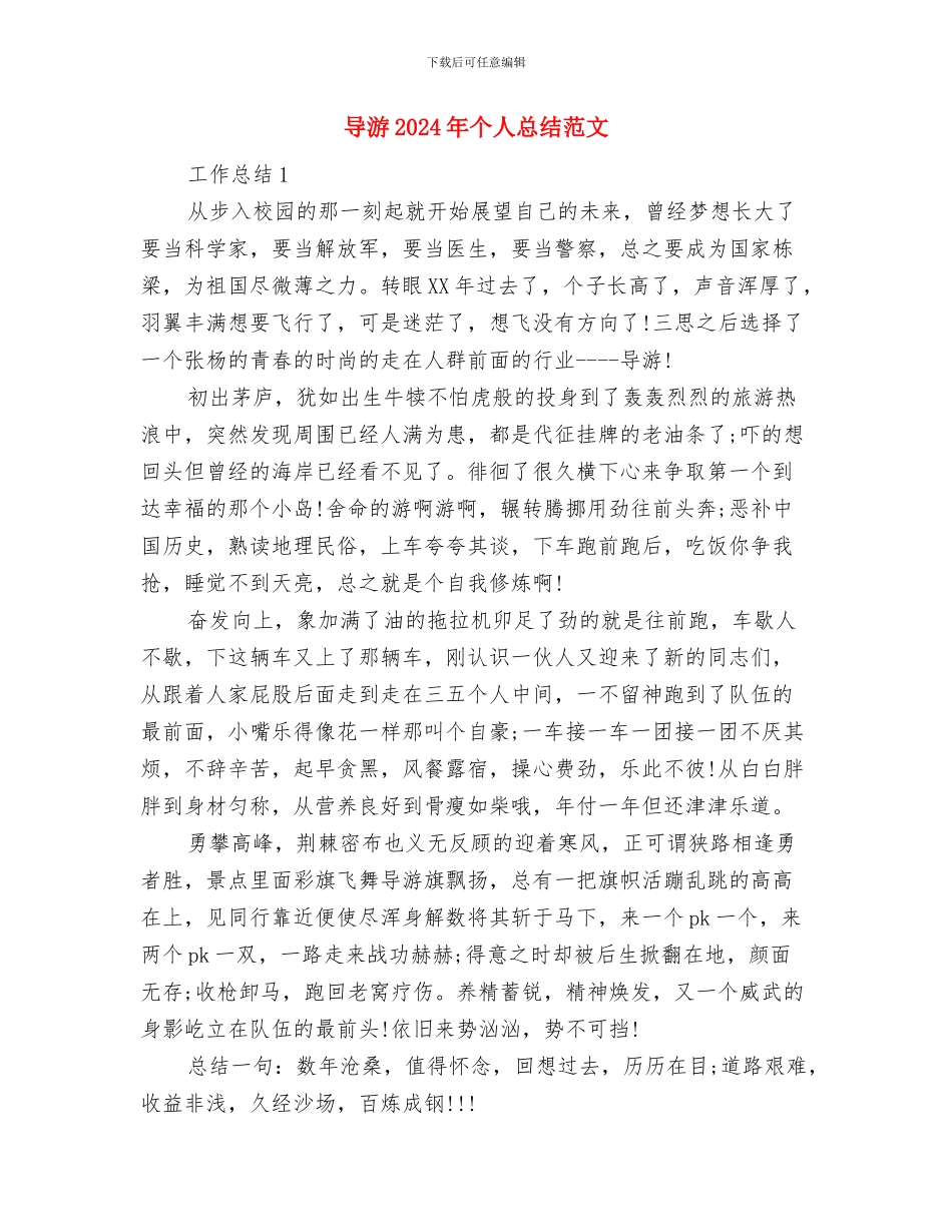 导游2024上半年工作总结与导游2024年个人总结范文汇编_第2页