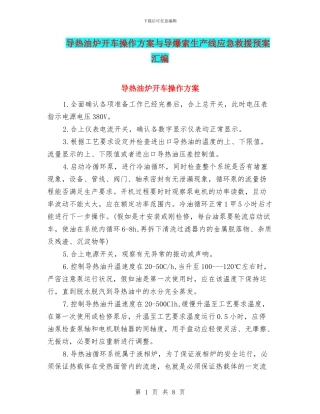 导热油炉开车操作方案与导爆索生产线应急救援预案汇编