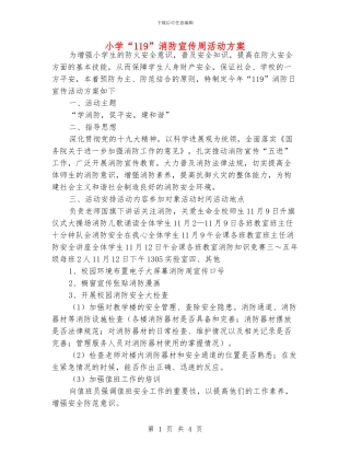小学“119”消防宣传周活动方案