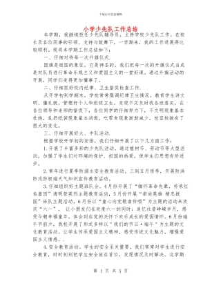 小学少先队工作总结
