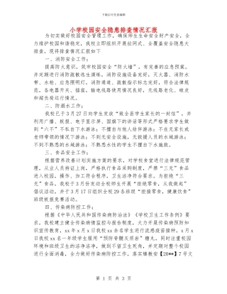 小学校园安全隐患排查情况汇报