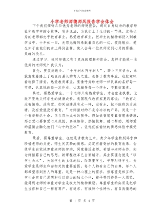 小学老师师德师风报告学会体会