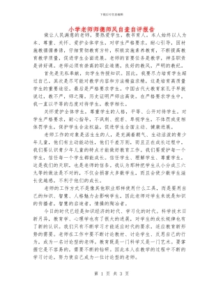 小学老师师德师风自查自评报告