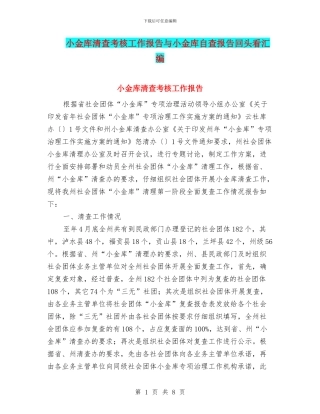 小金库清查考核工作报告与小金库自查报告回头看汇编
