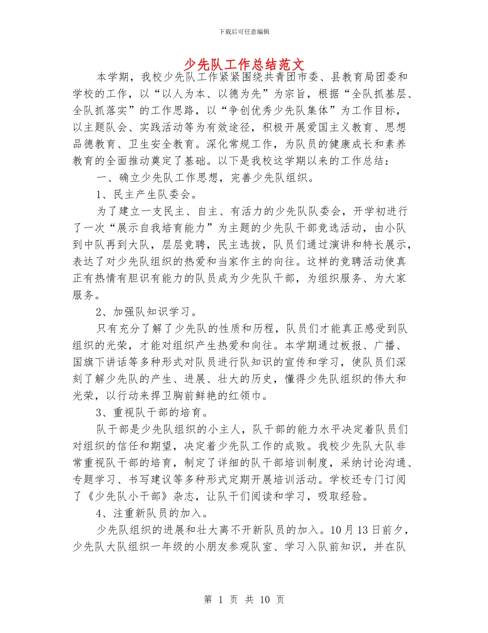 少先队工作总结范文_第1页