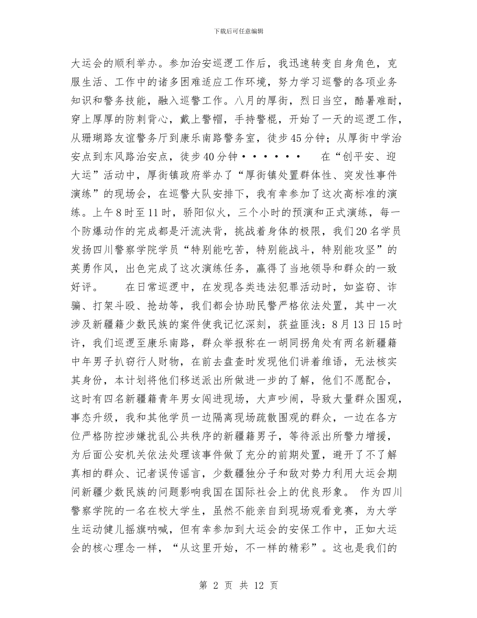 巡警大队大运安保工作总结与巡警工作总结汇编_第2页