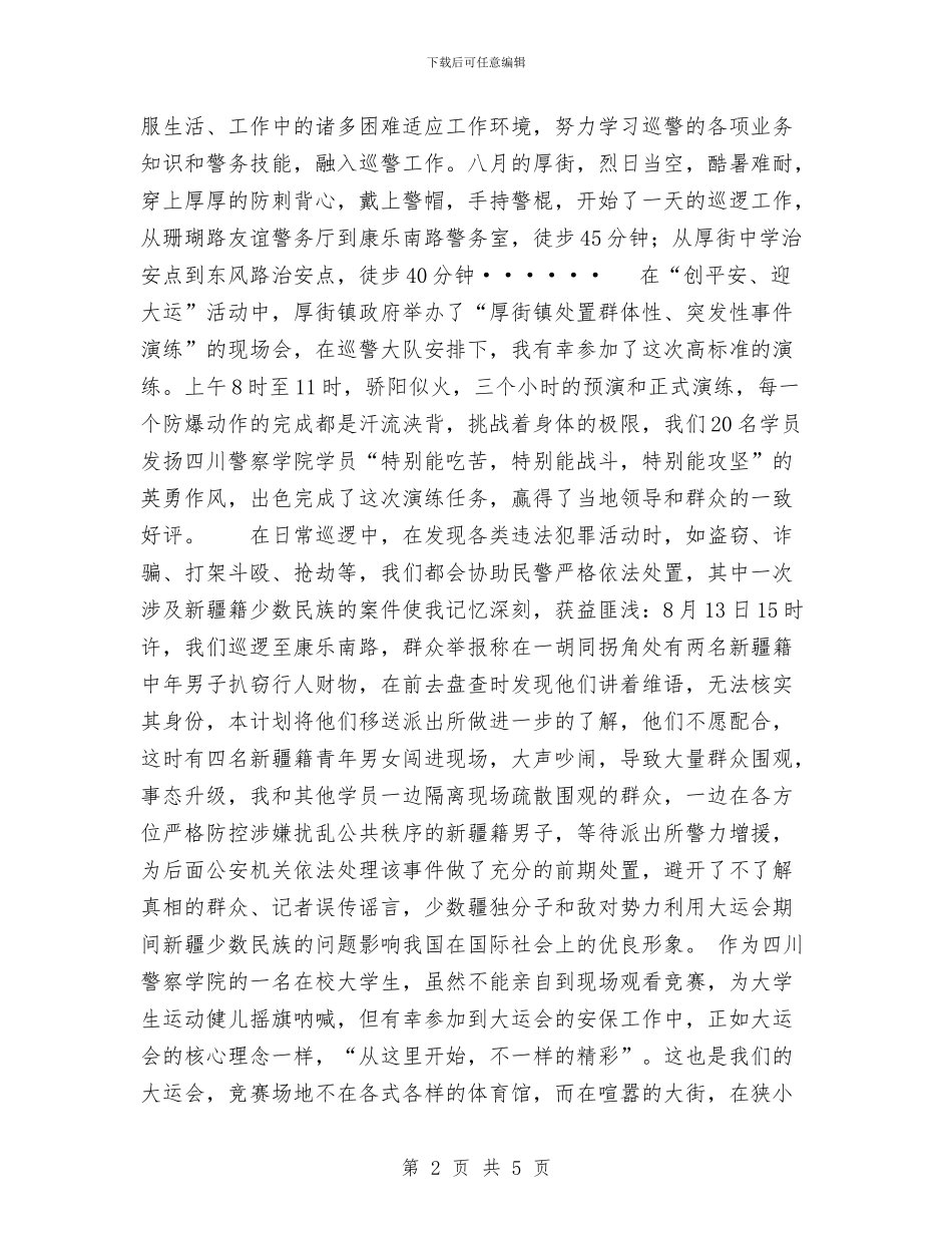 巡警大队大运安保工作总结与巡防大队工作总结汇编_第2页