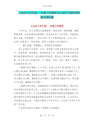 工业办工作汇报
