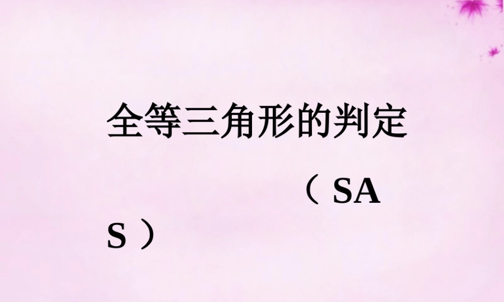 八年级数学上册 12.2.2三角形全等的判定(SAS)课件 (新版)新人教版 课件