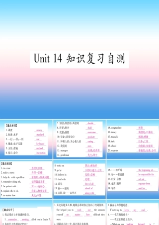 九年级英语全册 Unit 14 I remember meeting all of you in Grade 7知识复习自测课堂导练课件(含中考真题)(新版)人教新目标版 课件