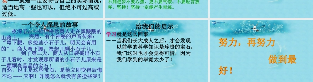中学主题班会 树立理想(学习计划的重要性)课件