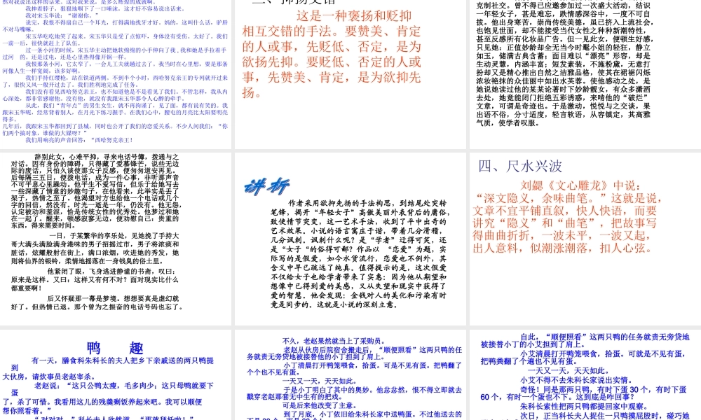 届高考语文第一轮知识点专题复习(小小说写作指导)课件  课件
