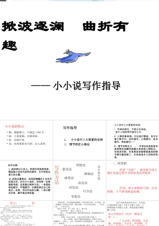 届高考语文第一轮知识点专题复习(小小说写作指导)课件  课件