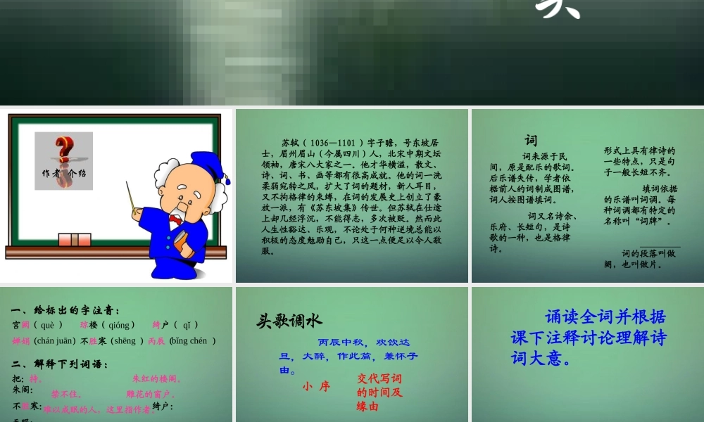 八年级语文下册 25 水调歌头课件 新人教版 课件