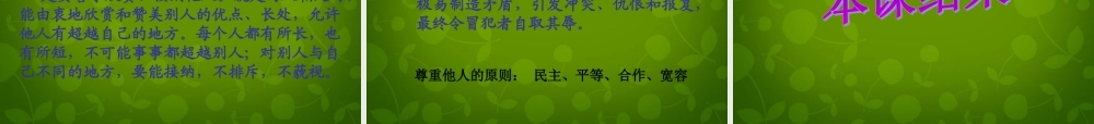 中学七年级政治下册 1 彼此尊重才能赢得尊重课件 新人教版 课件