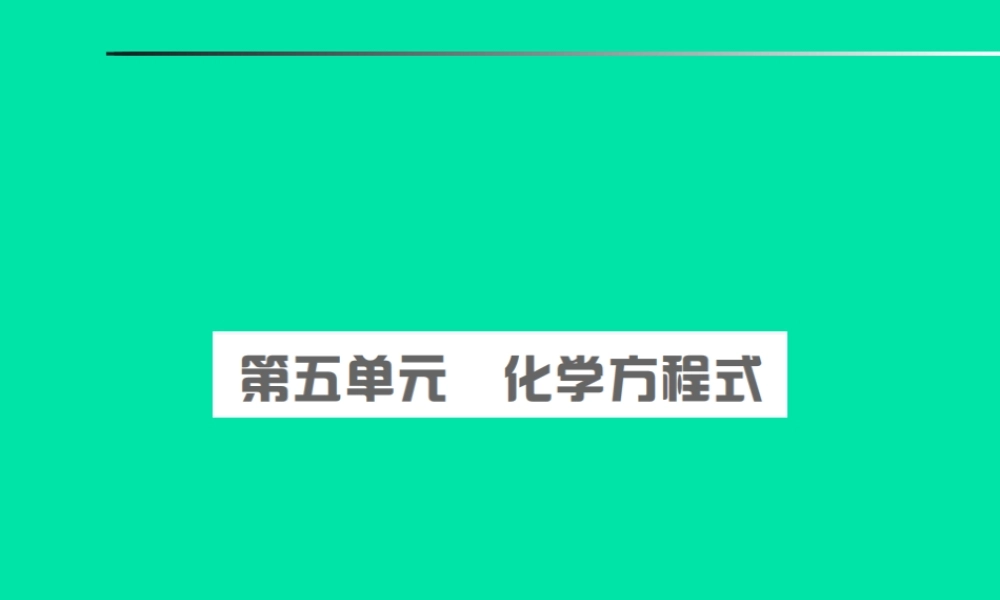 安徽省中考化学总复习 第五单元 化学方程式课件