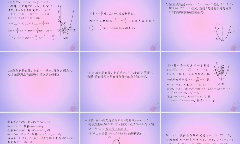 中考数学复习 第15课时 二次函数的综合应用(课后作业)课件