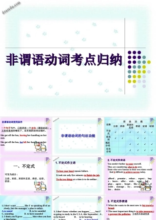 广东省高考英语第一轮复习非谓语动词考点归纳 人教版 试题