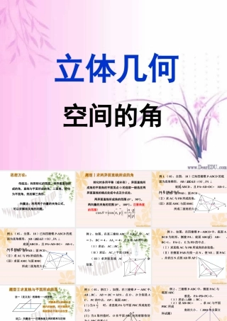 届高三数学立体几何复习课件