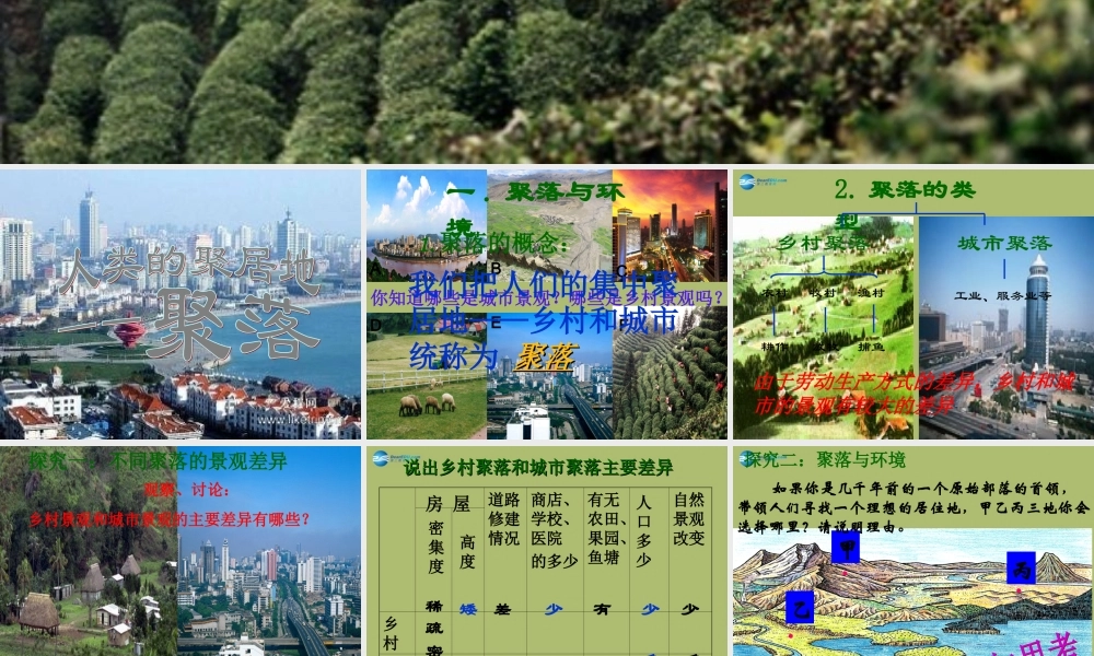 中学七年级地理上册 4.3 人类的聚居地-聚落教学课件(新版)新人教版 课件