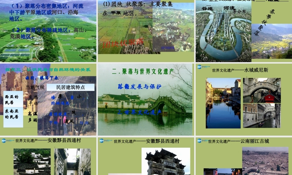 中学七年级地理上册 4.3 人类的聚居地-聚落教学课件(新版)新人教版 课件