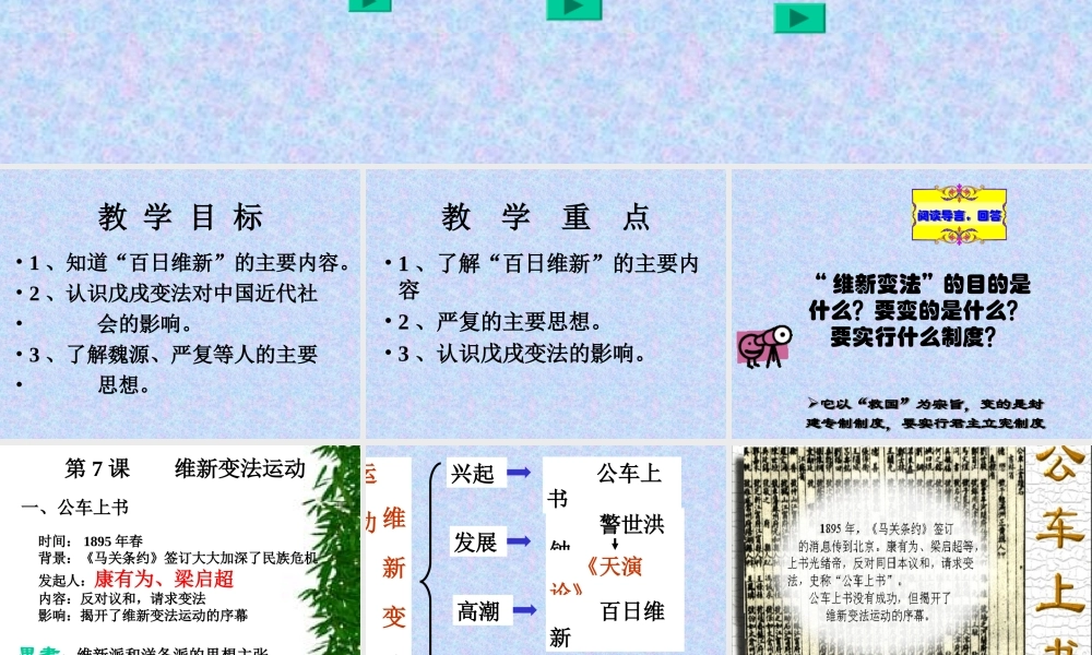 八年级历史上册 2.7(维新变法运动)课件 北师大版 课件