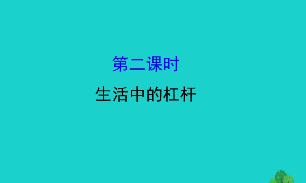 八年级物理下册 12.1 杠杆(第2课时)习题课件 (新版)新人教版 课件
