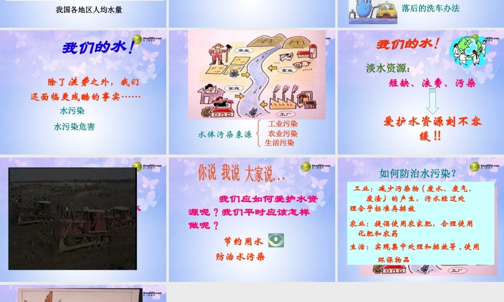 中学九年级化学上册 3.4 爱护水资源课件 新人教版 课件